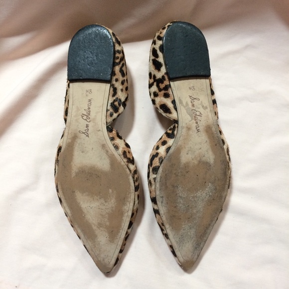 Sam Edelman Leopard Print Calf Hair Pointed Toe Rodney D’orsay Flats - Picture 7 of 11